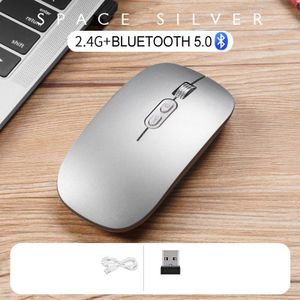 Draadloze Bluetooth Muis Slanke Dual Mode(Bluetooth5.0 &amp; 2.4G Draadloze) oplaadbare Draadloze Muizen 3 Verstelbare Dpi Voor Laptop Mac