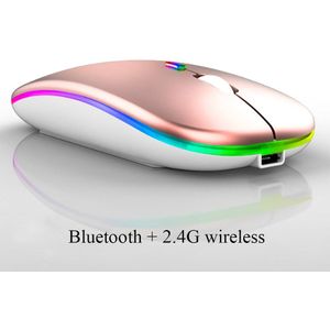 Bluetooth Muis Draadloze Oplaadbare Dual Mode 2.4G Draadloze Muis Stille 1600 Dpi Ergonomische Muis Voor Computer Pc Laptop