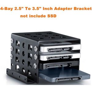 4-Bay 2.5 ""Tot 3.5"" Inch Adapter Bracket Hard Drive Caddy Ssd Aluminium Chassis Hard Drive interne Montage Tray Caddy Bay