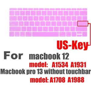 Stickers Voor Laptop Siliconen Toetsenbord Cover Voor Macbook Pro13 A1708 A1988 Kleur Toetsenbord Case Voor Macbook Retina 12Inch A1534
