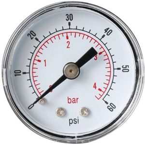 Manometer 40Mm 1/8 Bspt Achter Back 15,30,60.100,160,300 Psi &amp; Bar Voor Lucht, gas, Water, Brandstof