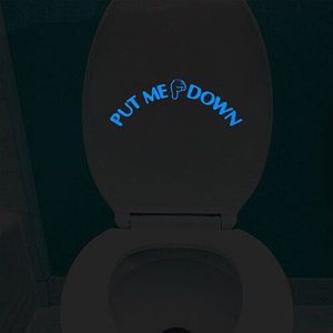 Glow in the Dark Grappige Toilet Seat Sticker Put Me Down Toiletpot Decal Toilet Training Decoraties Badkamer DIY Decor