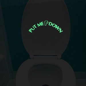 Glow in the Dark Grappige Toilet Seat Sticker Put Me Down Toiletpot Decal Toilet Training Decoraties Badkamer DIY Decor