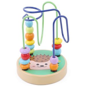 Baby Mini Cartoon Patroon Rond Kralen Puzzel Speelgoed Houten Vroege Educatief Speelgoed Kinderen Kids Mini Rond Kralen Speelgoed 6 Stijlen