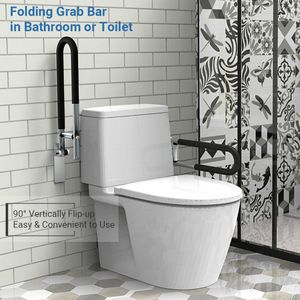 Badkamer Grab Bar Handle Flip-Up Schroef-In Wc Veiligheid Rail Hand Grip Thuiszorg Apparatuur Voor ouderen Handicap