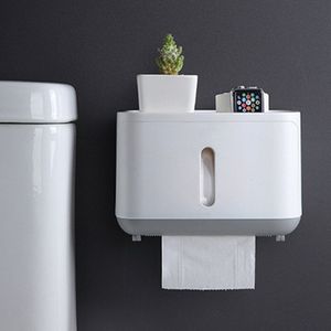 Wall Mounted Toiletrolhouder Waterdichte Lade Roll Buis Voor Toiletpapier Opbergdoos Lade Tissue Doos Plank Badkamer Product