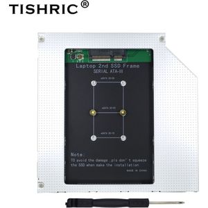 Tishric Sata 3.0 9.5 Mm Caddy Behuizing Voor Msata 2nd Hdd Ssd Hard Drive Disk Adapter Laptop DVD-ROM Aluminium Optische bay Case