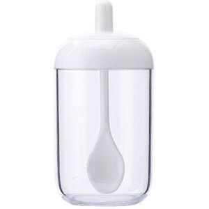Keuken Suikerpot Zout Pot Peper Opslag Jar Fles Kruiden Container Plastic Kruiderij Spice Houder Met Lepel Deksel 1Pcs
