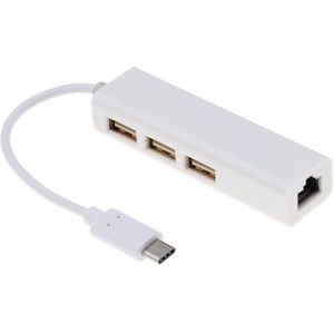 Kebidu Usb C Hub Type C Naar RJ45 Ethernet Netwerk Lan Adapter USB3.1 Om USB2.0 Kabel Voor Macbook Thinkpad Samsung