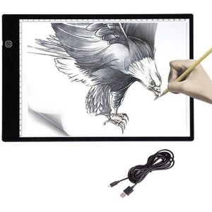 A4 LED Licht Tekentafel Tracer Dimbare Kalibratie LED Schets Tablet Tracing Kunstenaar Tafel Licht Pad Voor Schilderen Met Kabel