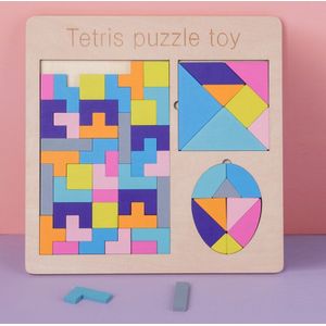 Puzzels Magic Tangram Kinderen Houten Educatief Spel Hobby Kind Puzzel Tetris Cubes Puzzels Kinderen Speelgoed Kinderen Jongens Meisjes