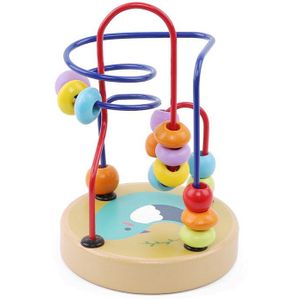 Baby Mini Cartoon Patroon Rond Kralen Puzzel Speelgoed Houten Vroege Educatief Speelgoed Voor Kinderen Kids 3D Puzzels Puzzel