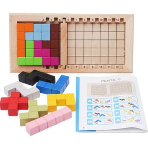 Kinderen Speelgoed Kleurrijke Houten Tangram Tetris Spel Brain Teaser Puzzel Speelgoed Baby Voorschoolse Magination Vroege Educatief Kinderen