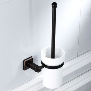 Messing Materiaal Muur Gemonteerde Badkamer Wc Borstel Houders Enkele Borstel Keramische Cup Badkamer Hardware Accessoires