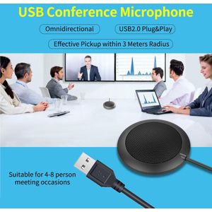 Desktop Usb Conferentie Microfoon 360 ° Omnidirectionele Microfoon Plug & Play Voor Windows/Mac Voor Computer Video Vergadering Chatten