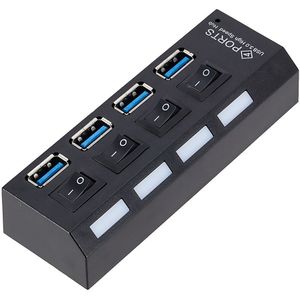 Usb 3.0 Hub Adapter Set Draagbare 7 Poorten 5Gbps Multi Usb Splitter Power Expander Voor Huishoudelijke Computer Accessoires