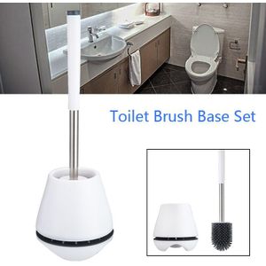 Wc Borstel Siliconen Staal Zachte Haren Base Holder Badkamer Toilet Schoonmaken Set Accessoires Anti-Impact