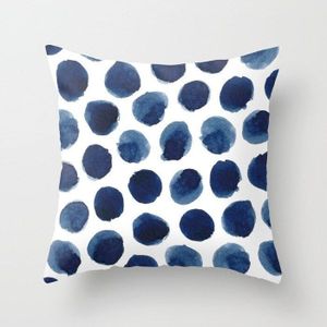 Blauw Serie Geometrische Wave Print Kussenhoes Abstract Decoratieve Kussensloop Voor Sofa Bed Woonkamer Home Decoratie 45x45cm