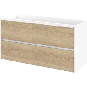 Tiger - Reverse Onderkast - Naturel Eik - Mat Wit - Met 2 Lades