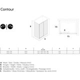 Sealskin Contour schuifdeur met zijwand 140x90x200 cm, 6 mm helder veiligheidsglas met antikalklaag mat grijs