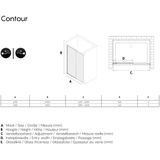 Sealskin Contour Schuifdeur voor nis 140x200cm 6mm helder veiligheidsglas met antikalklaag Goud geborsteld CD121406495100