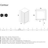 Sealskin Contour draaideur met zijwand 90x90x200 cm, 6 mm helder veiligheidsglas met antikalklaag mat grijs