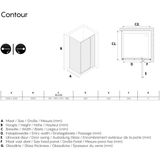 Sealskin Contour Draaideur met zijwand 100x100x200cm 6mm helder veiligheidsglas met antikalklaag Mat grijs CD181006145100