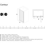 Sealskin Contour draaideur voor nis 90x200 cm, 6 mm helder veiligheidsglas met antikalklaag mat grijs