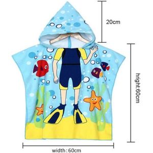Persoonlijkheid Mooie Cartoon Kinderen & #39s Handdoek Dragen Microfiber Doek Jongen Meisje Strand Dier Patroon Zachte Tas Rok thuis Textil