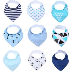 9 Stks/set Biologische Tiny Katoen Herfst Baby Slabbetjes Baberos Babador Bandana Fantasia Bebe Burp Doek Speeksel Handdoek Baby Sjaal