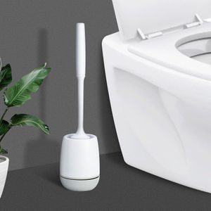 Siliconen Toiletborstel Muur Gemonteerde Badkamer Wc Borstel Houder Set Schoonmaken Tool Duurzaam Plastic Rubber Badkamer Accessoires