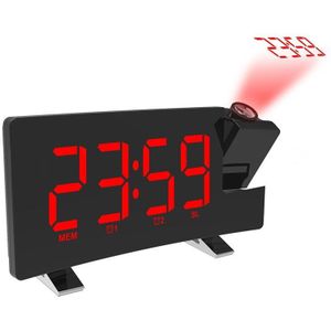 Projectie Wekker Led Display Tijd Digitale Datum Wekker Met Draaibare 180 Projector Dual Alarm Radio Functie
