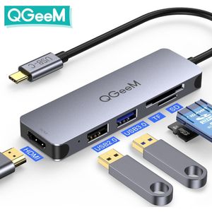 Qgeem Usb C Hub Voor Macbook Pro Multi Usb 3.1 Hub Type C 3.0 Hub Hdmi Pd Adapter Voor Ipad pro Otg Splitter Opladen Usb C Dock