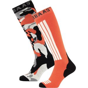 Poederbaas - Camo - Skisokken - Orange Multi - 2 pack