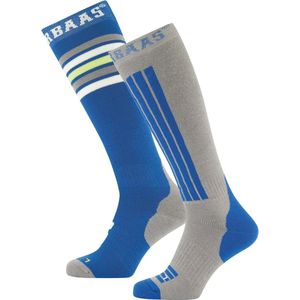 Poederbaas - Skisokken - Gestreept - Grijs - 2 Pack