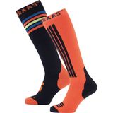 Poederbaas - Skisokken - Oranje Multi - Unisex - 2 Pack