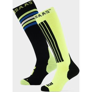 Poederbaas Skisokken 2-pack Striped Black