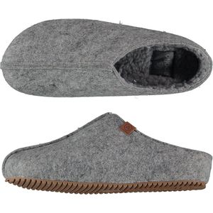 Apollo - Home Slipper - Dames & Heren - Grijs - Rubberen Zool - Anti-Slip