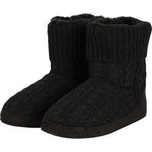 Apollo - Pantoffels - Antraciet - 100% Polyester - Kabelpatroon