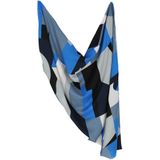 Sarlini Langwerpige Sjaal Multi Print Kobalt Blauw
