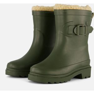 Xq Footwear - Kids Rubber Rain Boots Fur - Groen - Snowboots