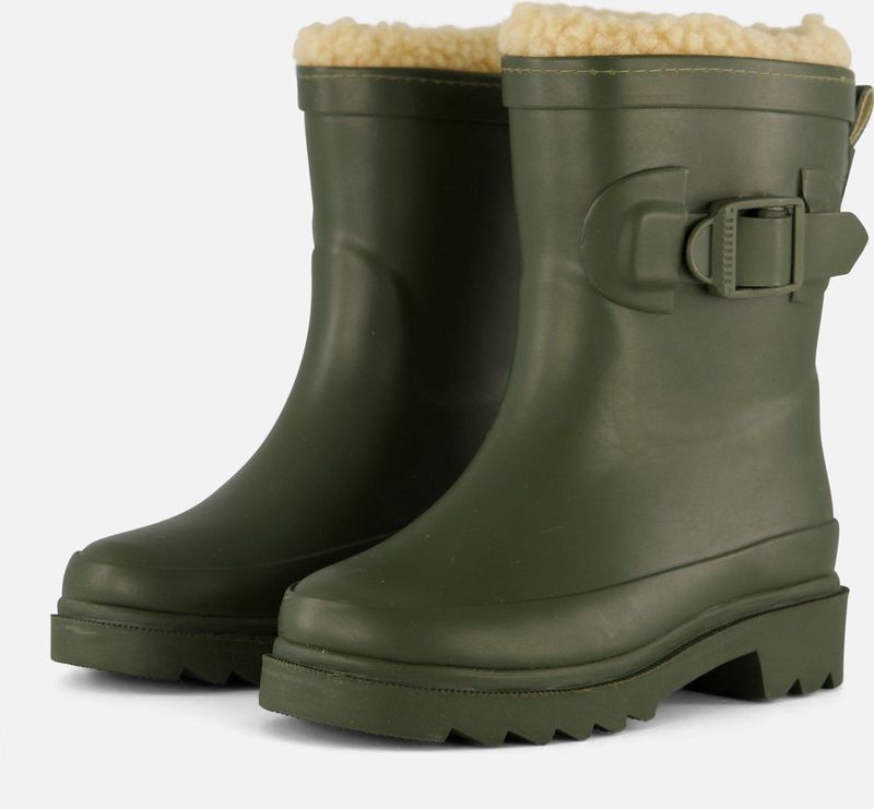 Xq Footwear - Kids Rubber Rain Boots Fur - Groen - Snowboots