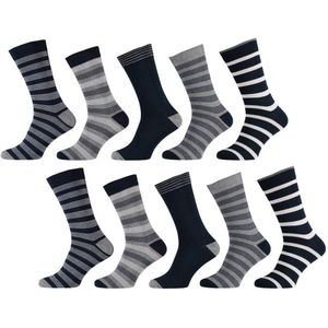 Apollo Sokken met Strepen - set van 10 Donkerblauw