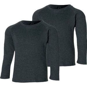 Heatkeeper two-pack thermoshirt kinderen - Antraciet - 116/122