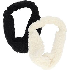 Sarlini teddy hoofdband - set van 2 zwart/ecru