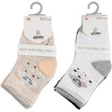 Apollo Baby Sokken - set van 6 Beige/Grijs/Blauw/Lichtblauw