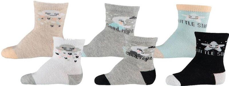 Apollo Baby Sokken - set van 6 Beige/Grijs/Blauw/Lichtblauw
