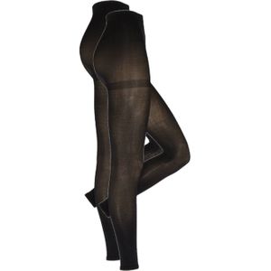 anytime - Voetloze Panty - Zwart - 60 Denier - Set van 2