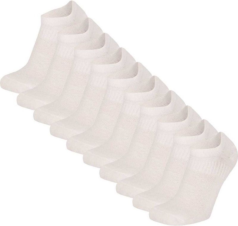 Apollo Dames / Heren Footies No Show Sokken Zwart 10-Pack - Maat 36/41