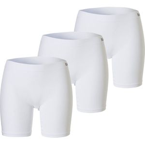 Apollo Seamless Dames Short Bamboe Onderboek Met Pijpjes Naadloos Wit 3 Pack
